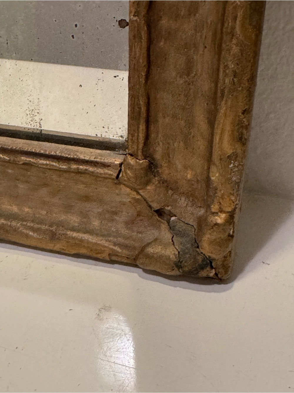 Antique Victorian Gold Guilted Gesso Wooden Wall Mirror, French Louis Style - Picture 4 of 12